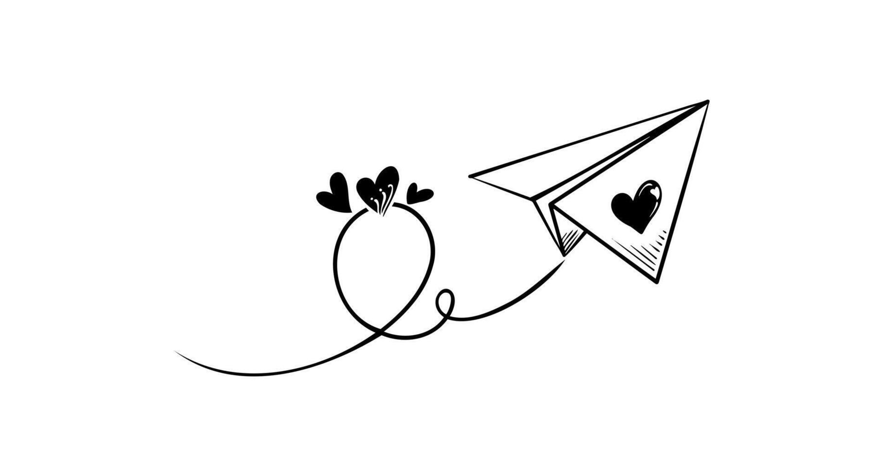 Set of doodle paper plane icon. Hand draw paper airplane. Vector Illustration.