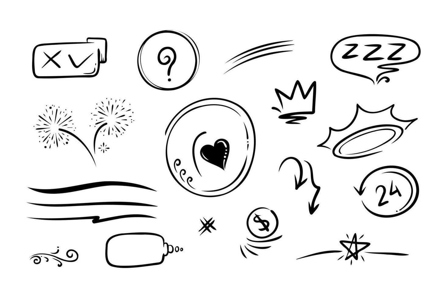 Doodle element vector set, for concept design.