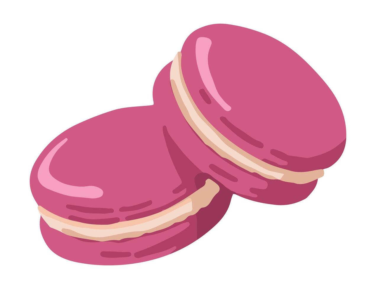 macarrón galletas. soltero garabatear de postre, dulce alimento. mano dibujado vector ilustración en plano estilo. dibujos animados clipart aislado en blanco antecedentes.