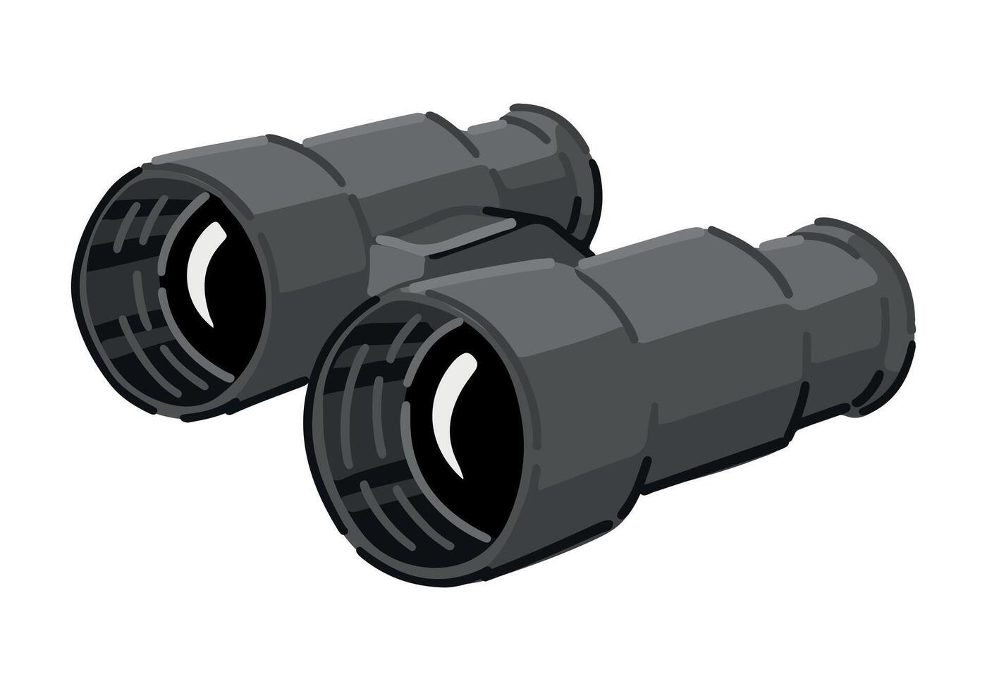 Binoculars doodle. Clipart of hiking equipment, travel attribute. Cartoon vector illustration isolated on white.