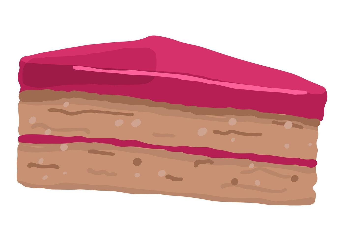 pedazo de jalea pastel. soltero garabatear de dulce alimento, postre. mano dibujado vector ilustración en plano estilo. dibujos animados clipart aislado en blanco antecedentes.