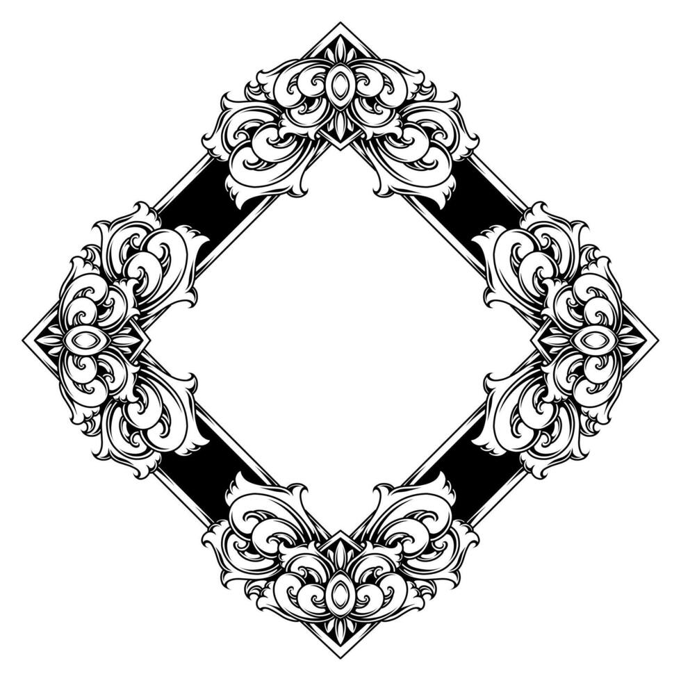 Classic vintage ornament frame vector