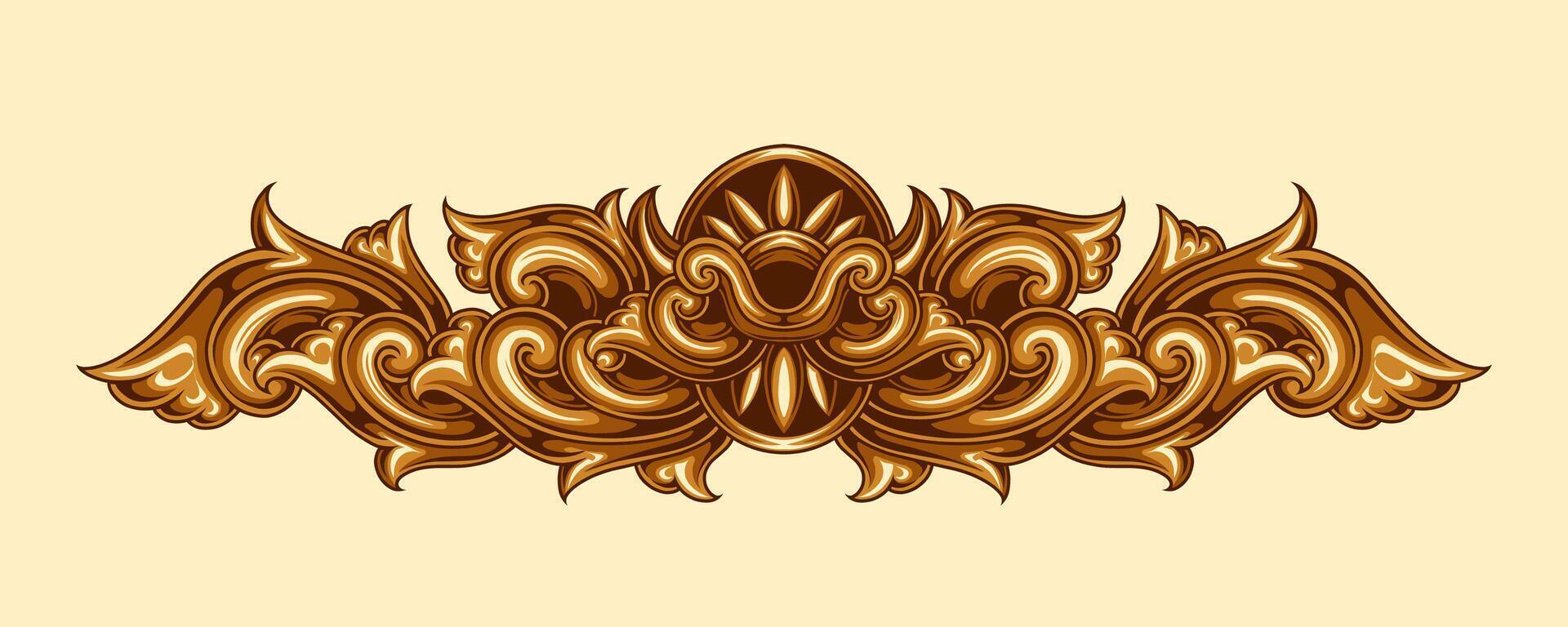Classic style frame design with exquisite engraving and luxury vector