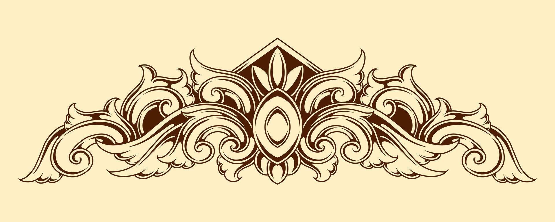 Classic style frame design with exquisite engraving and luxury vector