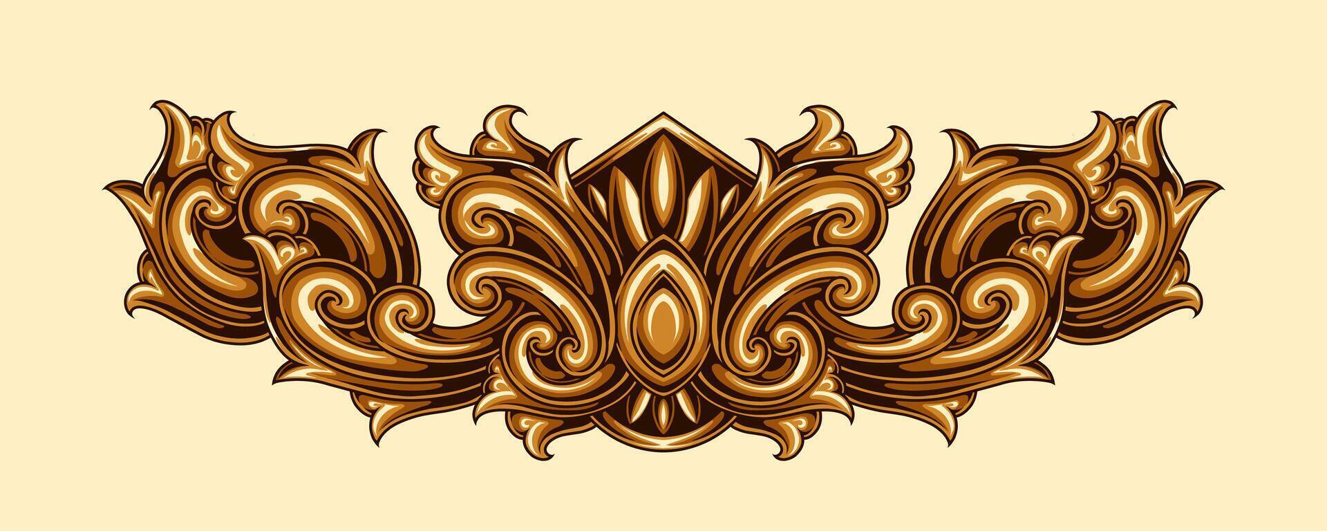 Classic style frame design with exquisite engraving and luxury vector