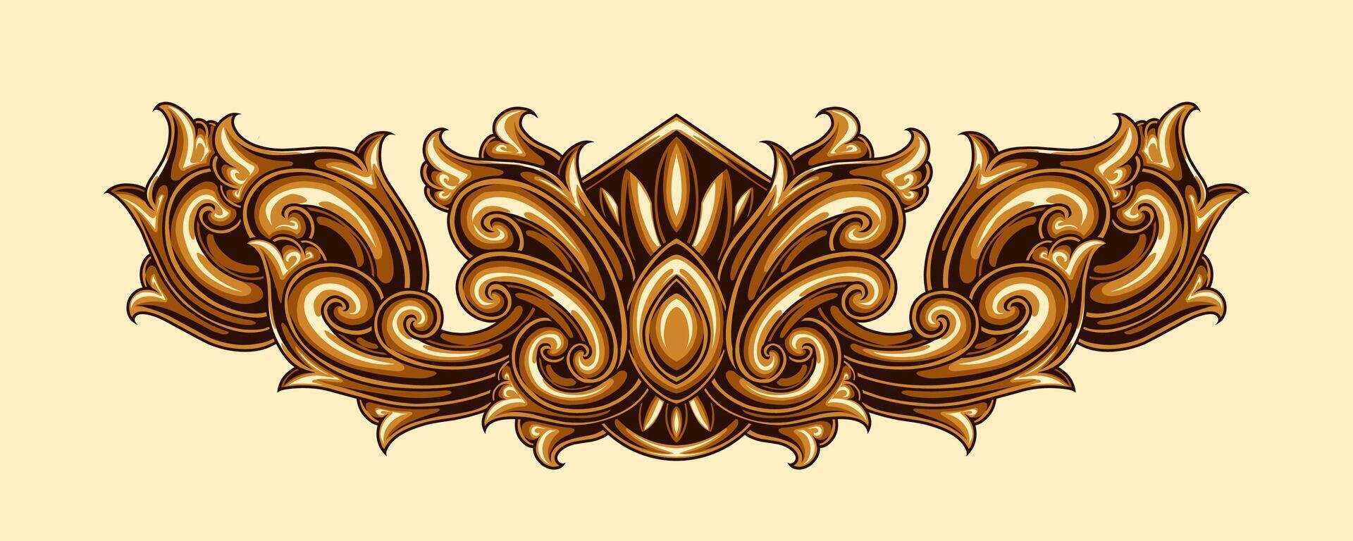 Classic style frame design with exquisite engraving and luxury vector
