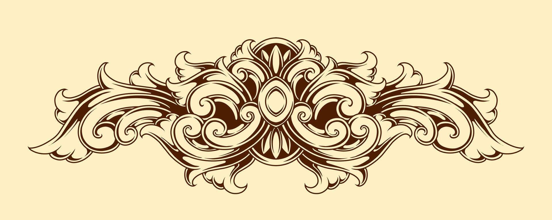 Classic style frame design with exquisite engraving and luxury vector