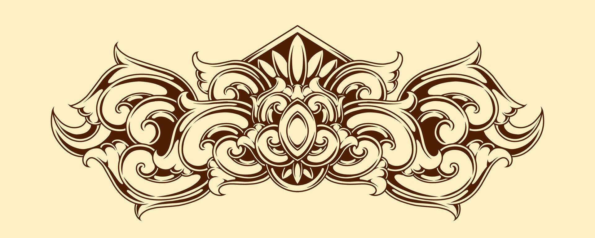 Classic style frame design with exquisite engraving and luxury vector