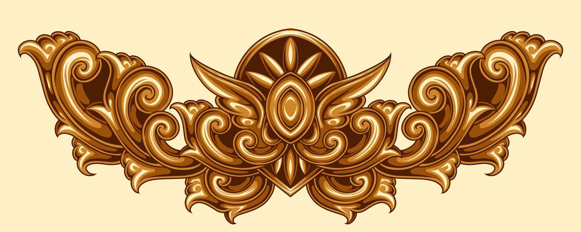 Classic style frame design with exquisite engraving and luxury vector