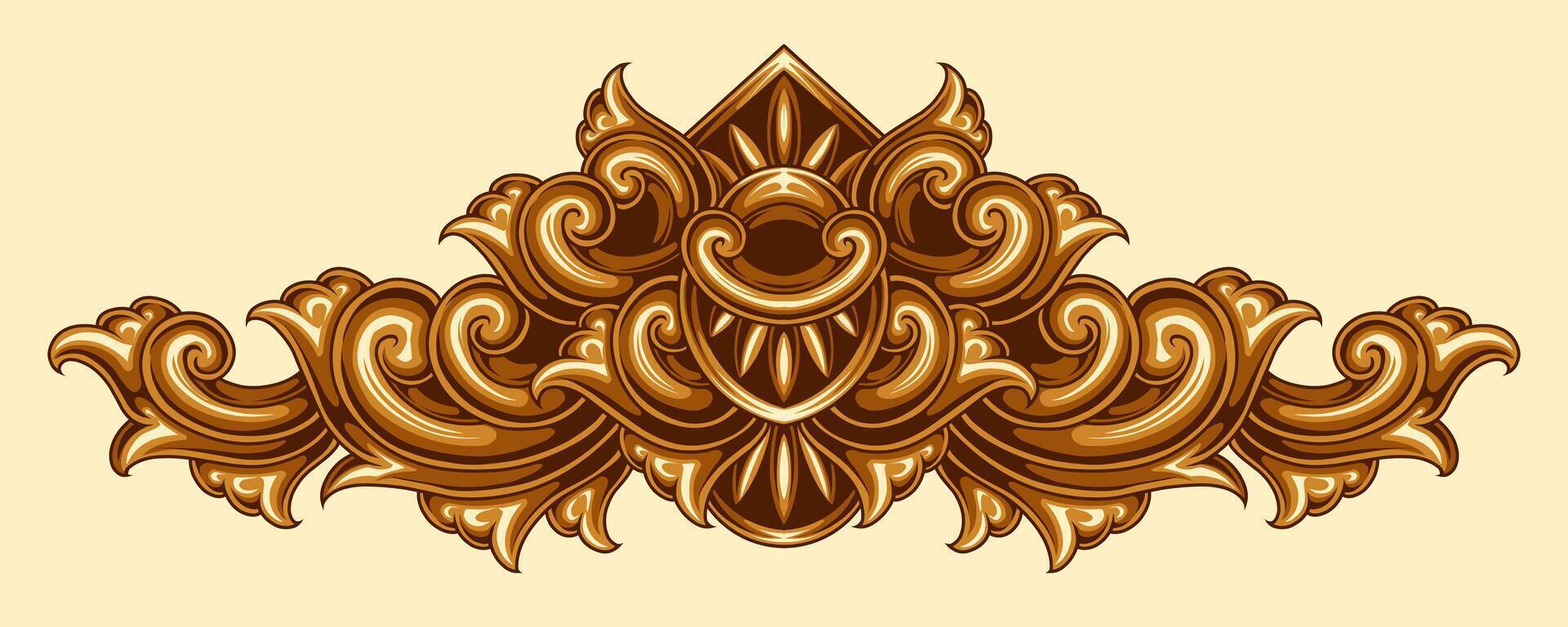 Free vector Classic style frame design with exquisite engraving and luxury