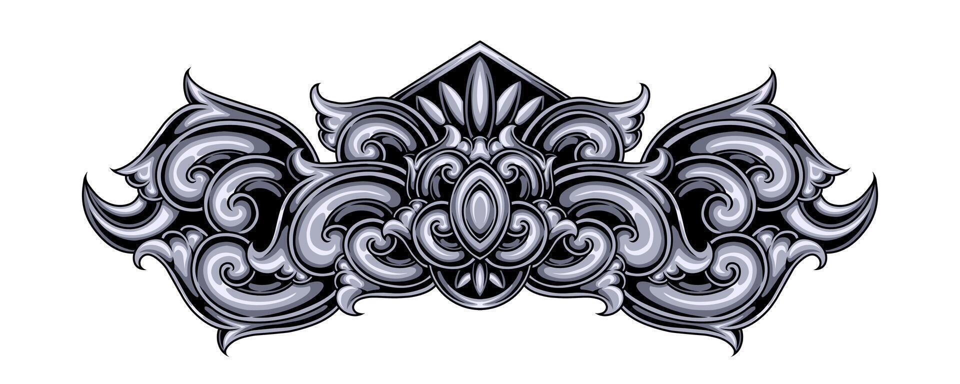 Classic style frame design with exquisite engraving and luxury vector