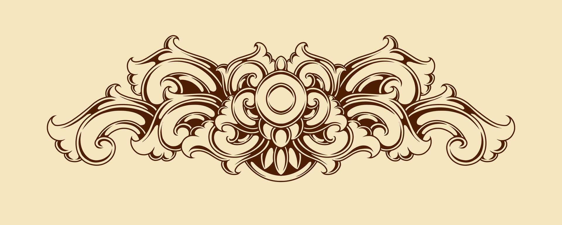 Classic style frame design with exquisite engraving and luxury vector