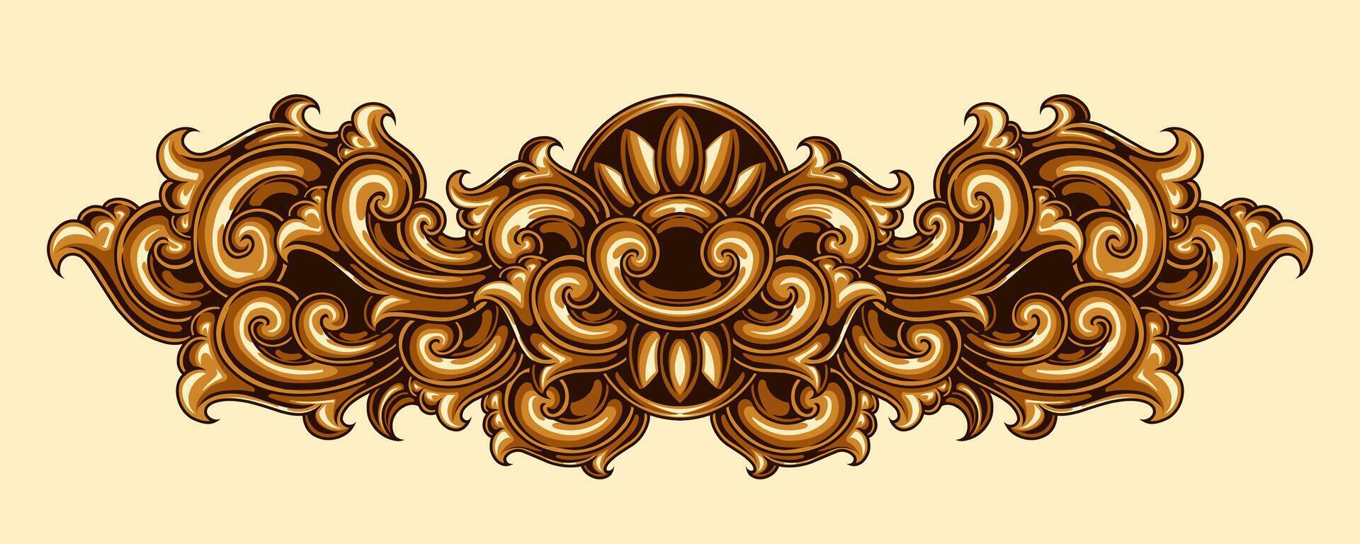 Classic style frame design with exquisite engraving and luxury vector