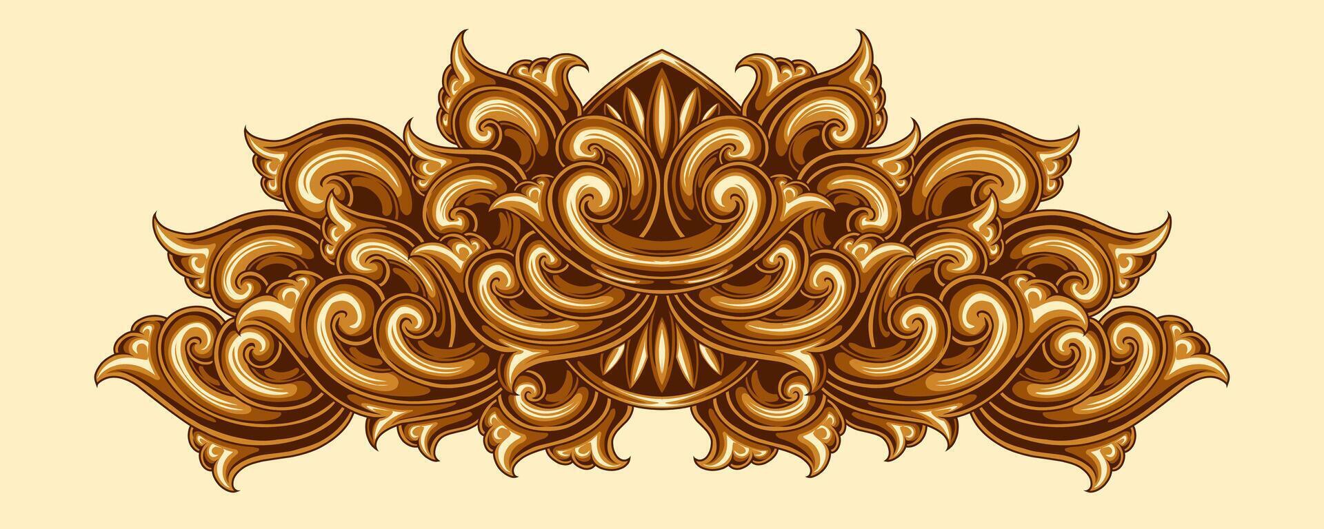 Free vector Classic style frame design with exquisite engraving and luxury