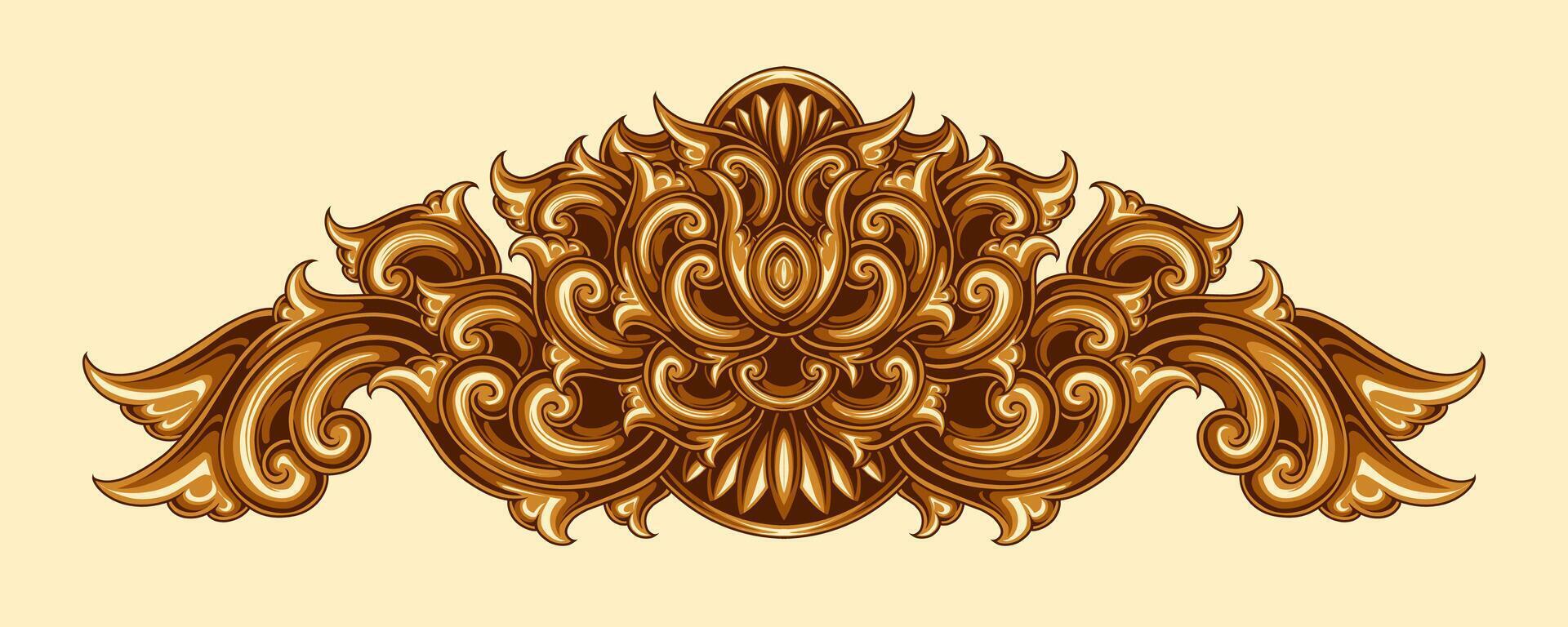 Free vector Classic style frame design with exquisite engraving and luxury