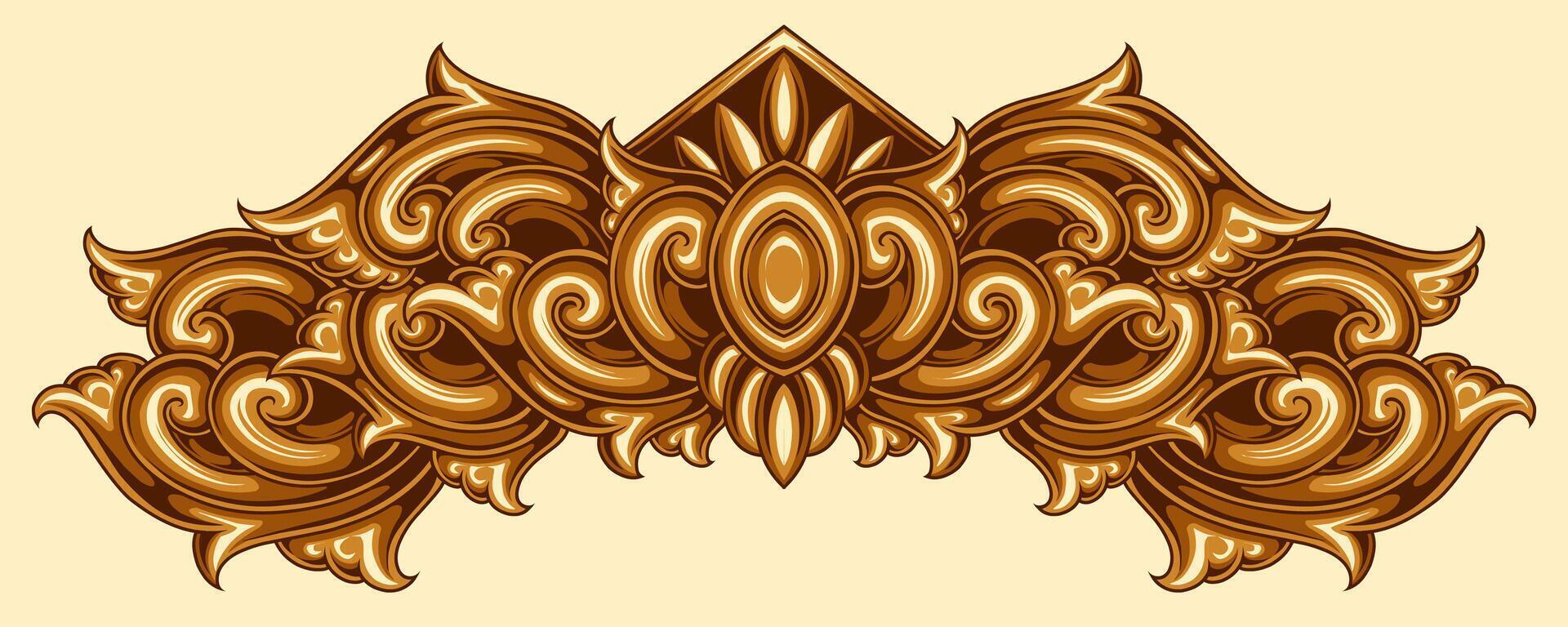 Classic style frame design with exquisite engraving and luxury vector
