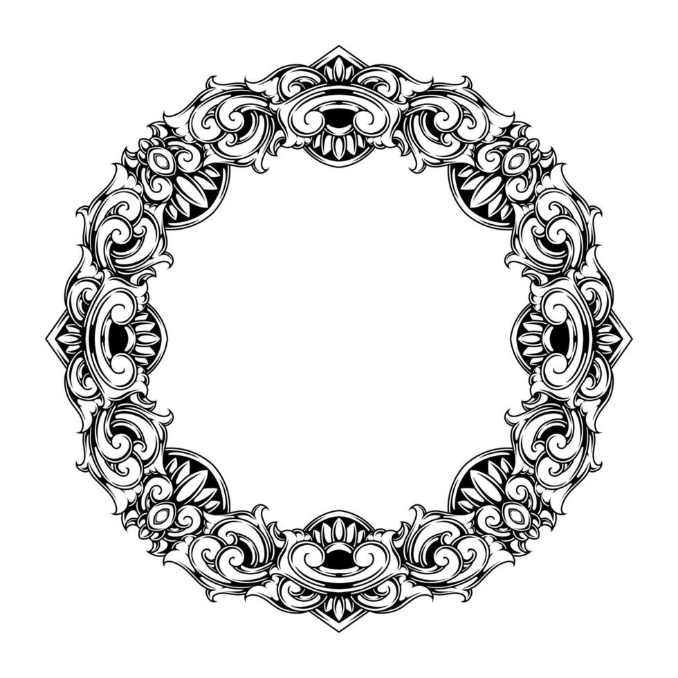 Classic vintage ornament frame vector