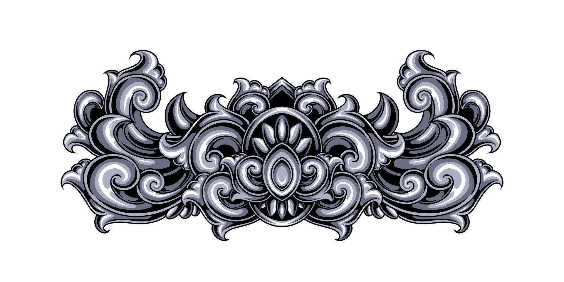 Classic style frame design with exquisite engraving and luxury vector
