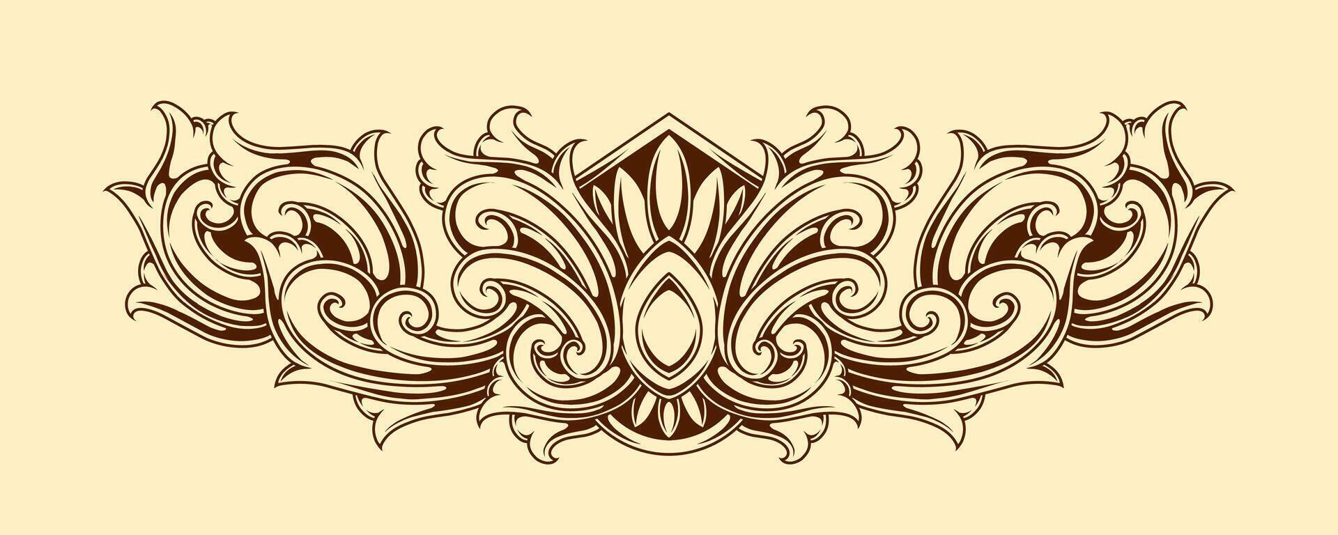 Classic style frame design with exquisite engraving and luxury vector
