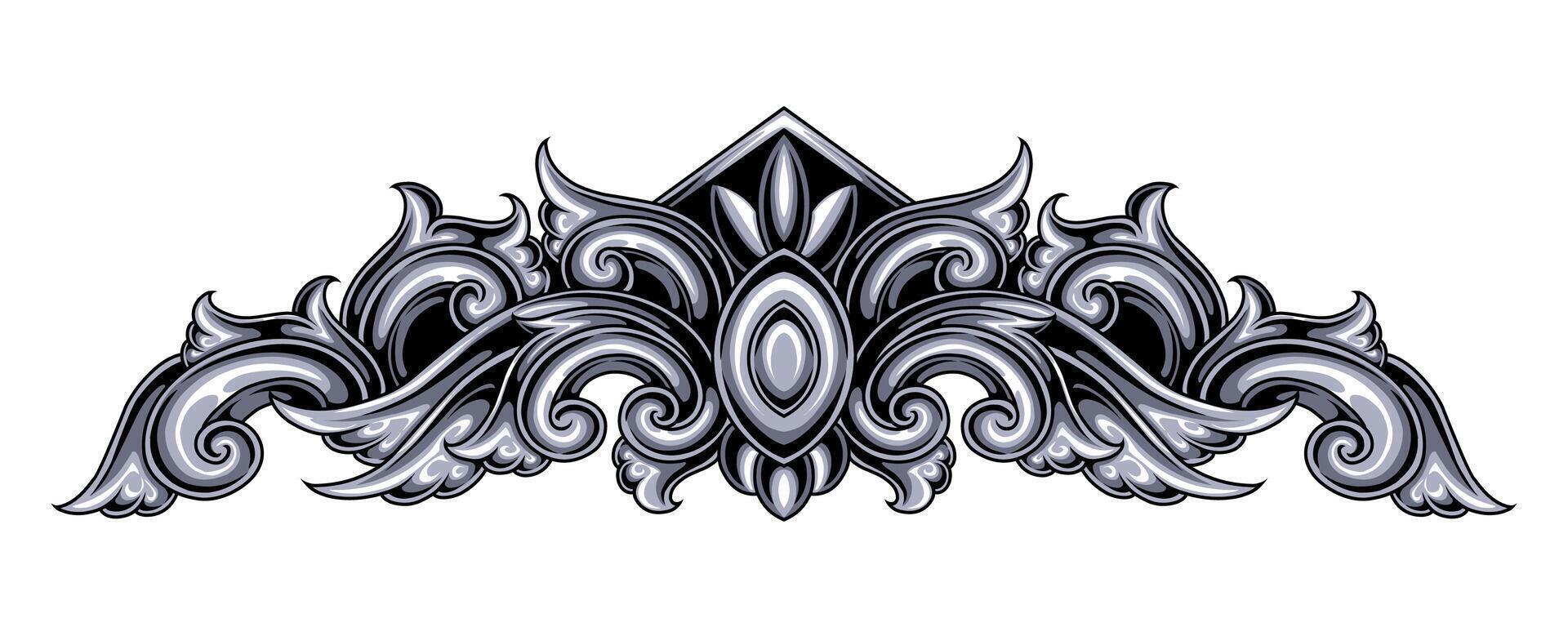 Classic style frame design with exquisite engraving and luxury vector