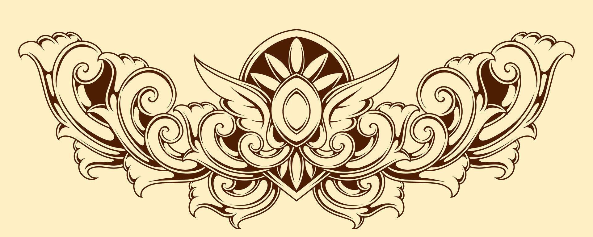Free Classic vintage ornament frame vector
