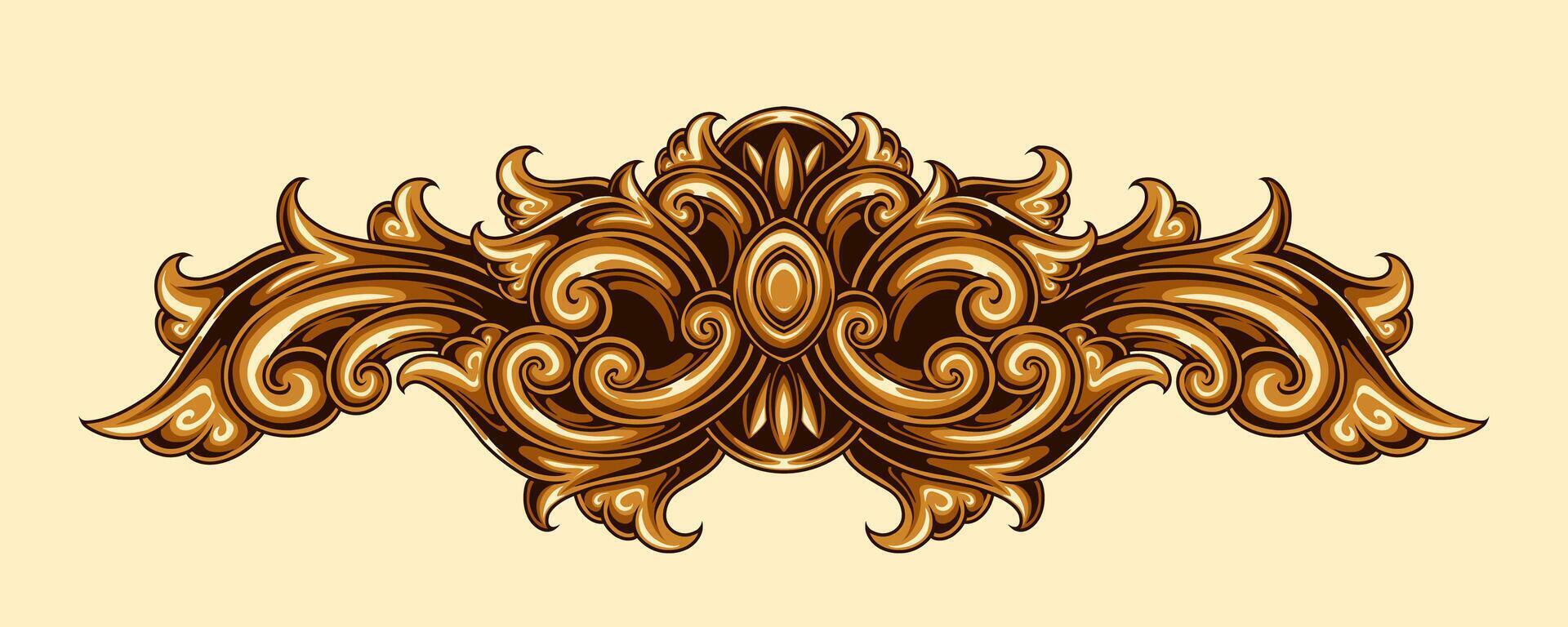 Classic style frame design with exquisite engraving and luxury vector