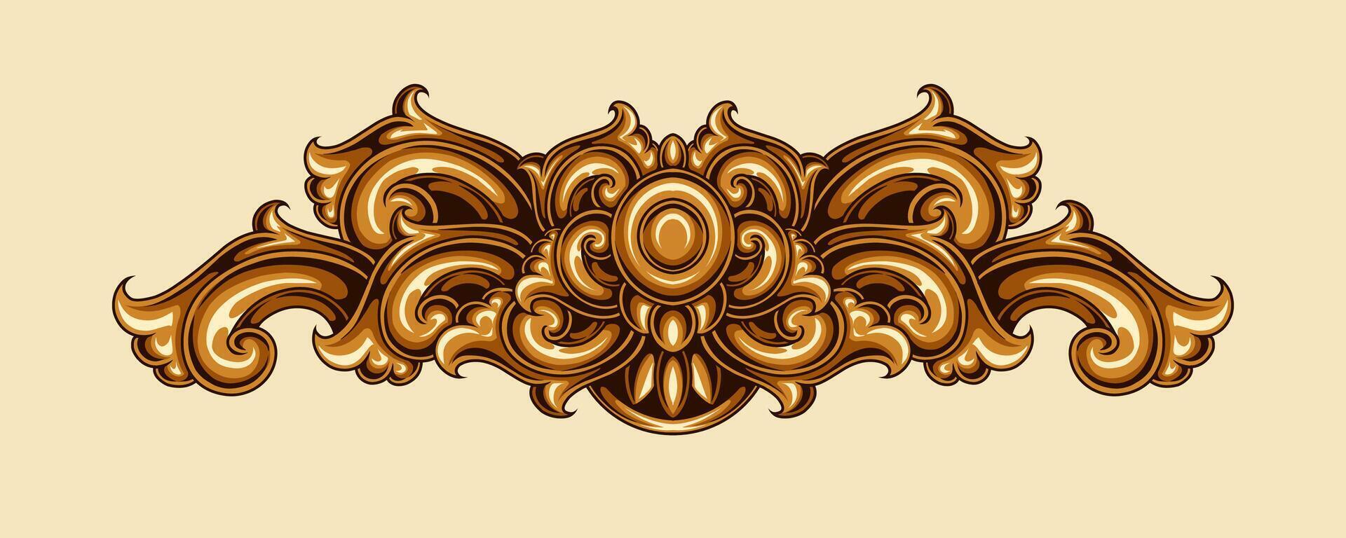 Classic style frame design with exquisite engraving and luxury vector