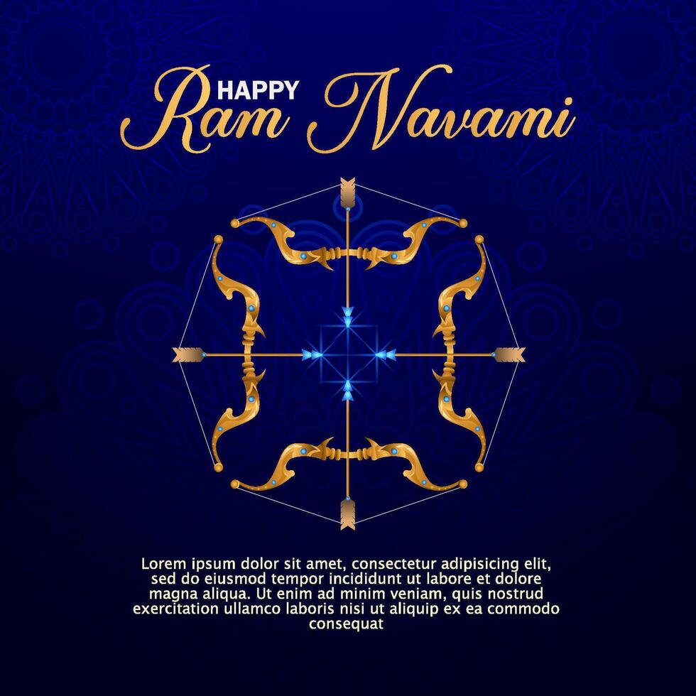 happy ram navami illustration with gradient color vector
