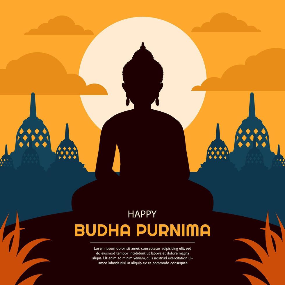 contento Budha purnima ilustración vector