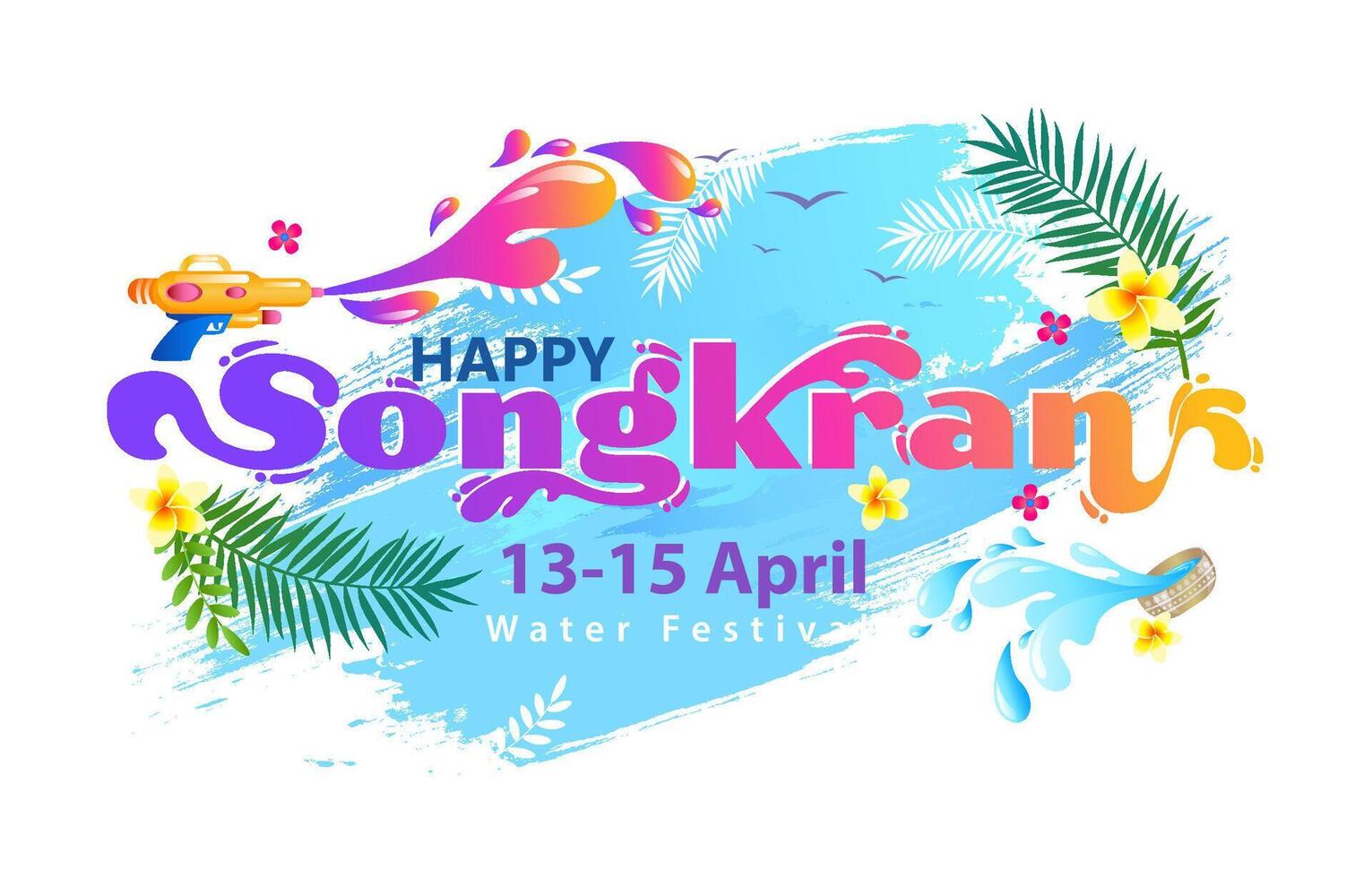 hermosa Songkran ilustración con degradado color vector