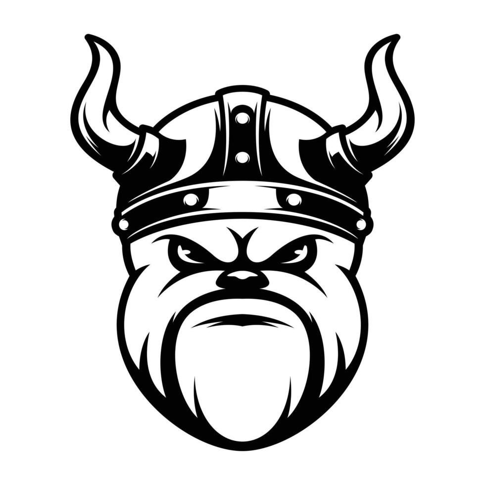 Bulldog Viking Outline Version vector
