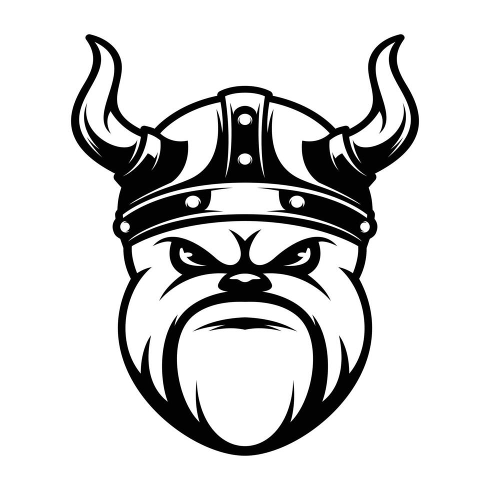 Bulldog Viking Outline Version vector