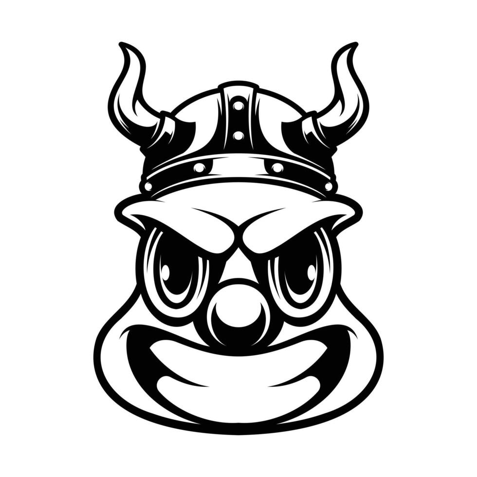 Clown Viking Outline Version vector