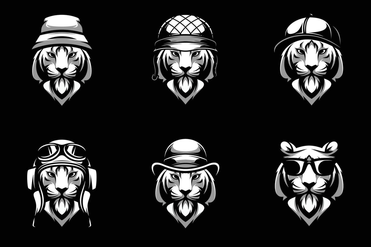 Tiger Bundle Black and White vector