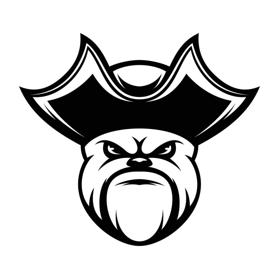 Bulldog Pirates Outline Version vector