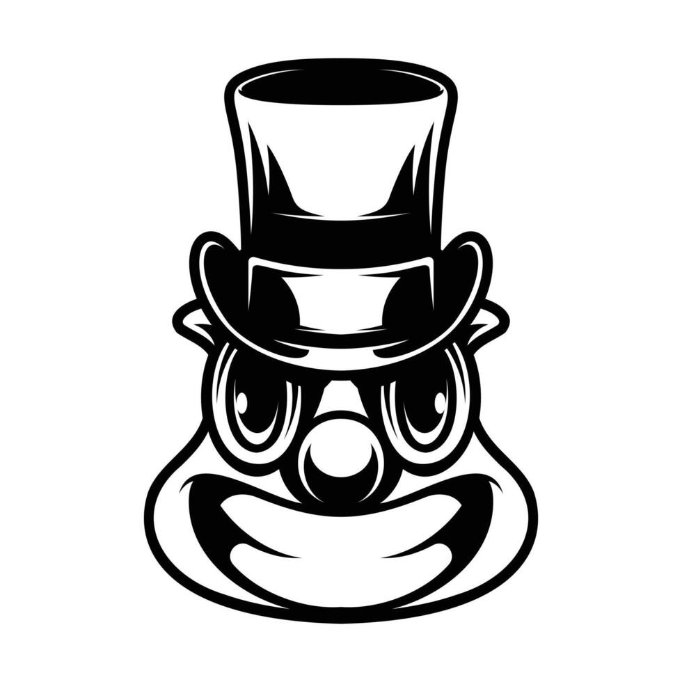 Clown Top Hat Outline Version vector