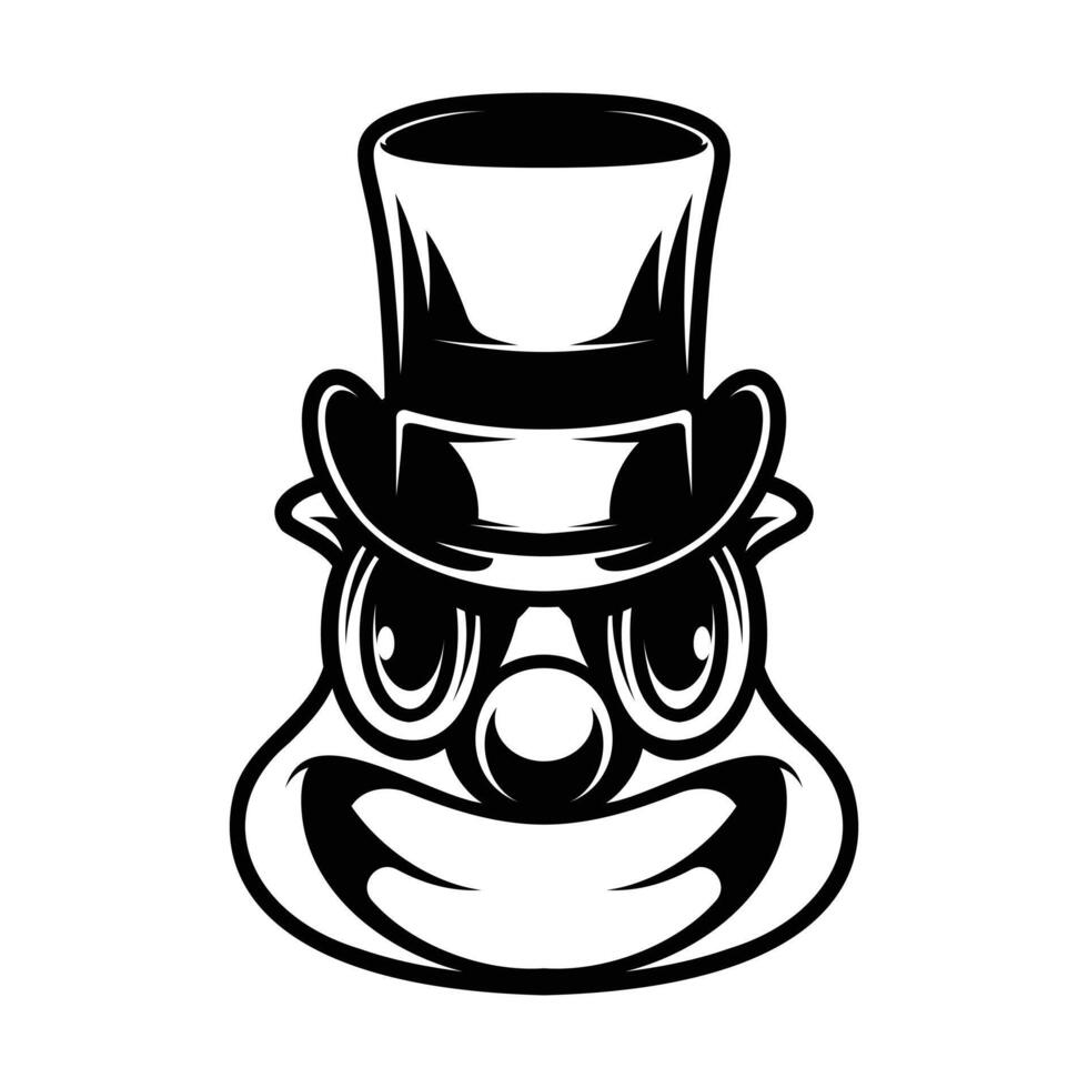 Clown Top Hat Outline Version vector