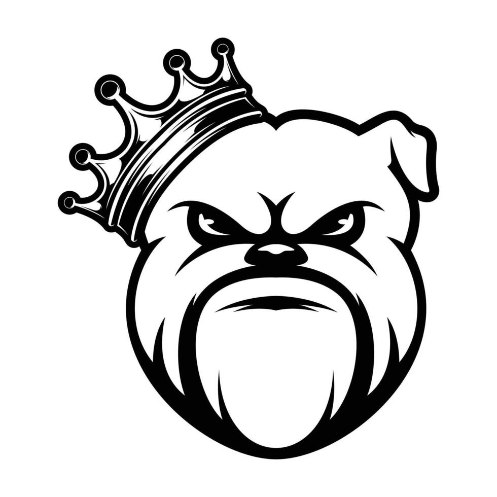 Bulldog King Outline Version vector