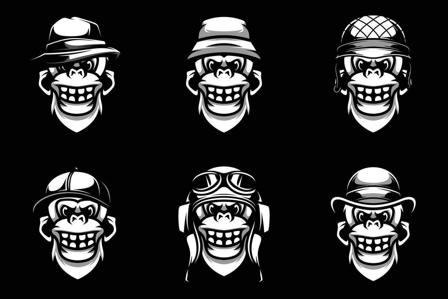 Yeti Bundle Black and White vector