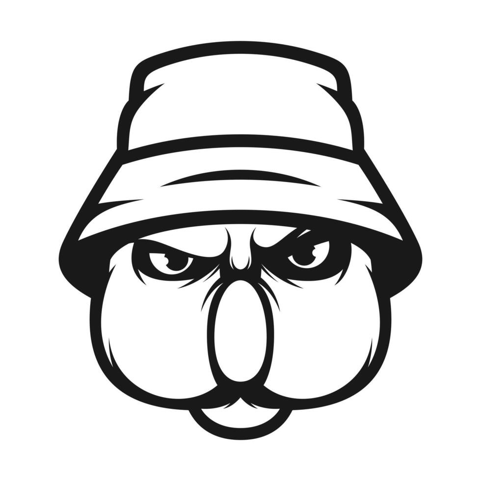 Koala Bucket Hat Outline Version vector