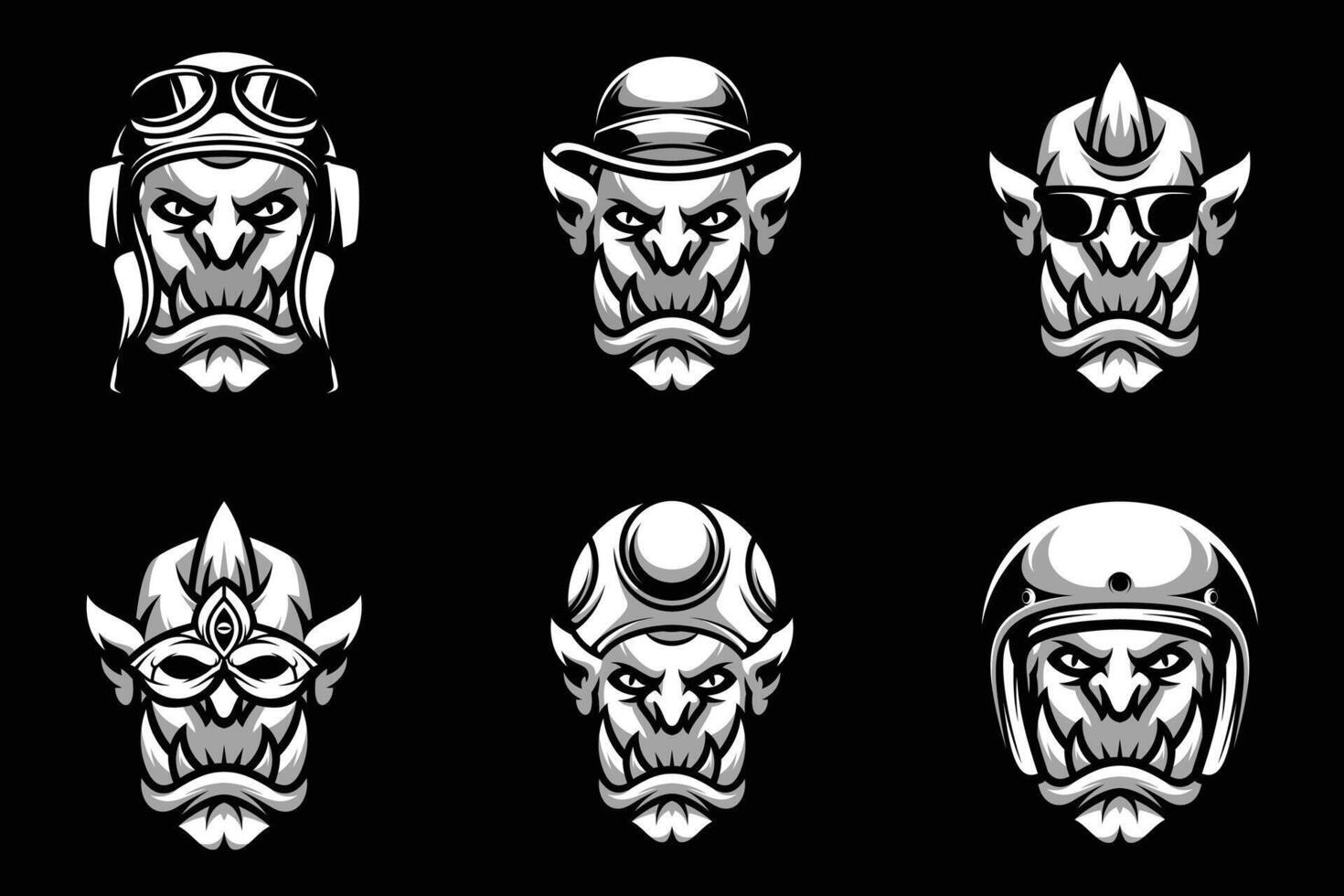 Ogre Bundle Black and White vector