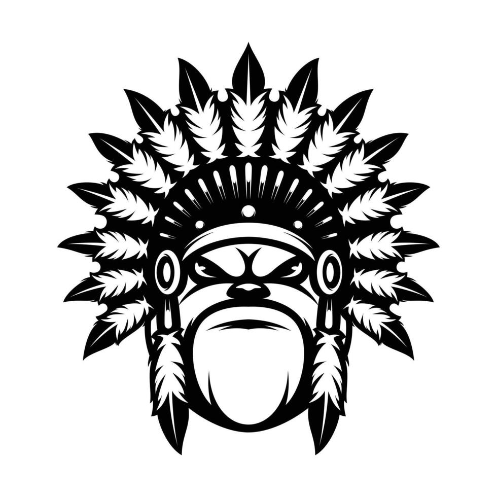 Bulldog Apache Outline Version vector