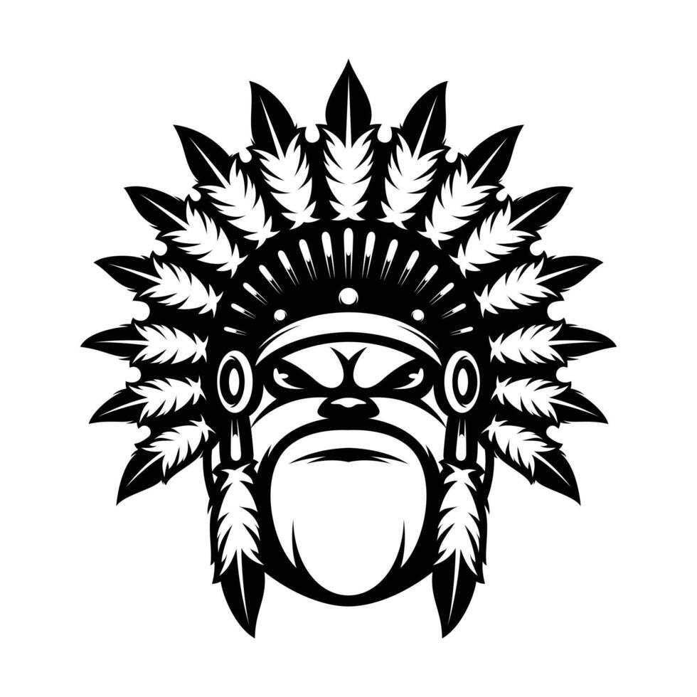 Bulldog Apache Outline Version vector