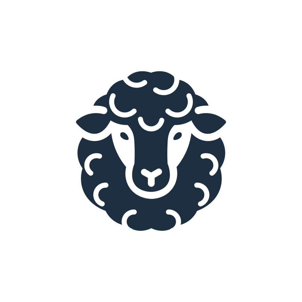 Sheep icon, animal head. lamb symbol. Eid al Adha vector
