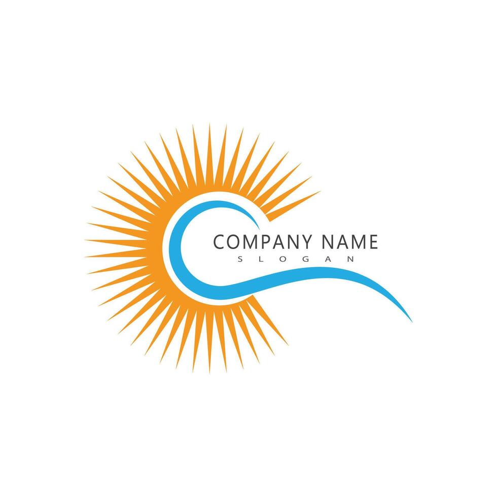 Sun logo vector template symbol design