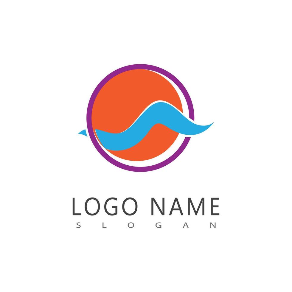 Wave logo vector template symbol design