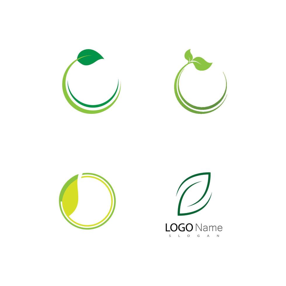 Green leaf logo vector template element symbol design