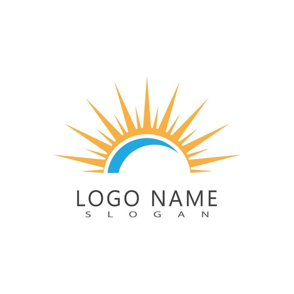 Sun logo vector template symbol design