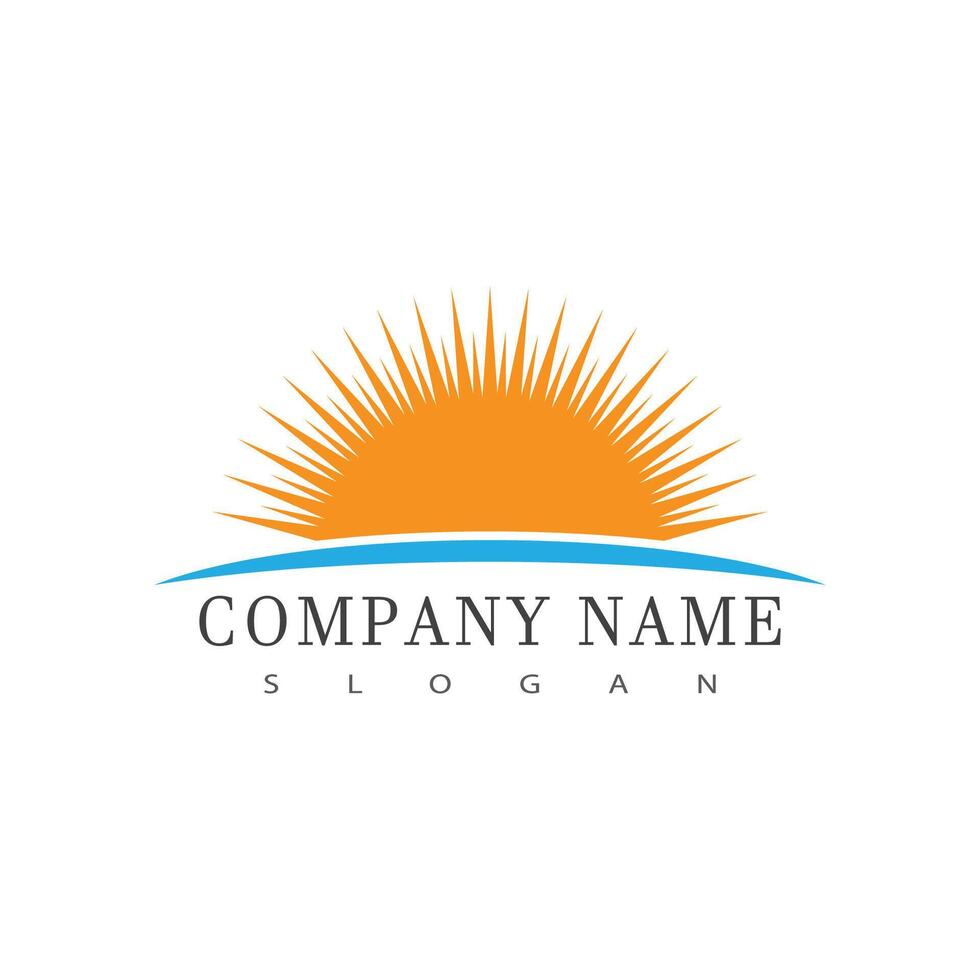 Sun logo vector template symbol design