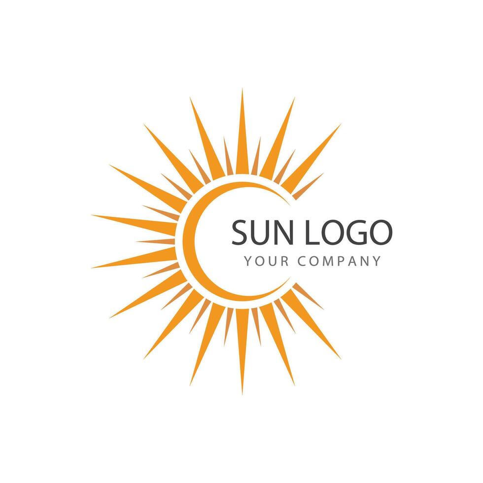 Sun logo vector template symbol design